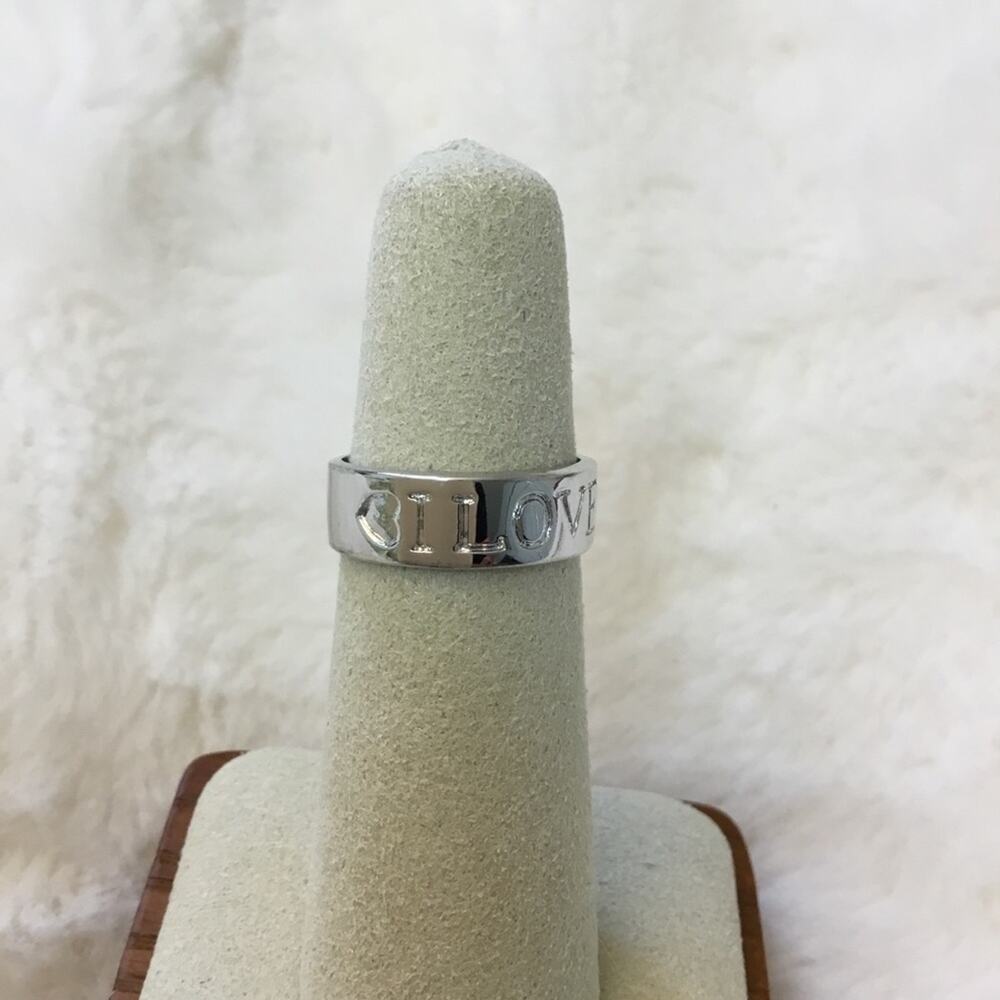 Sterling Silver Heart Crystal "I Love You" Ring - Picture 5 of 13